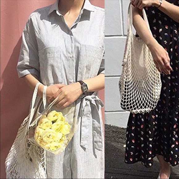 NEW NET BAG IN IVORY MESH BAG - Picture 8 of 8